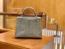 爱马仕 Kelly 25cm 斑鸠灰 尼罗鳄鱼皮 银扣 原版蜜蜡线 顶级手缝 现货
