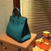 爱马仕 Birkin 25cm ( 铂金包) 掌纹牛皮 孔雀绿 原版蜜蜡线 全手工缝制