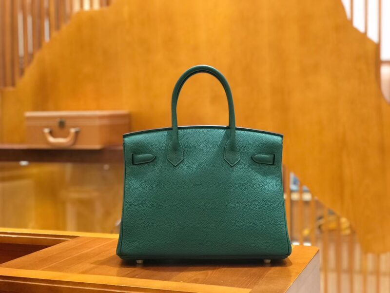 爱马仕 Birkin 30cm 孔雀绿 森林绿 Togo小牛皮 金扣 原版蜜蜡线 顶级手工缝制 - Image 3