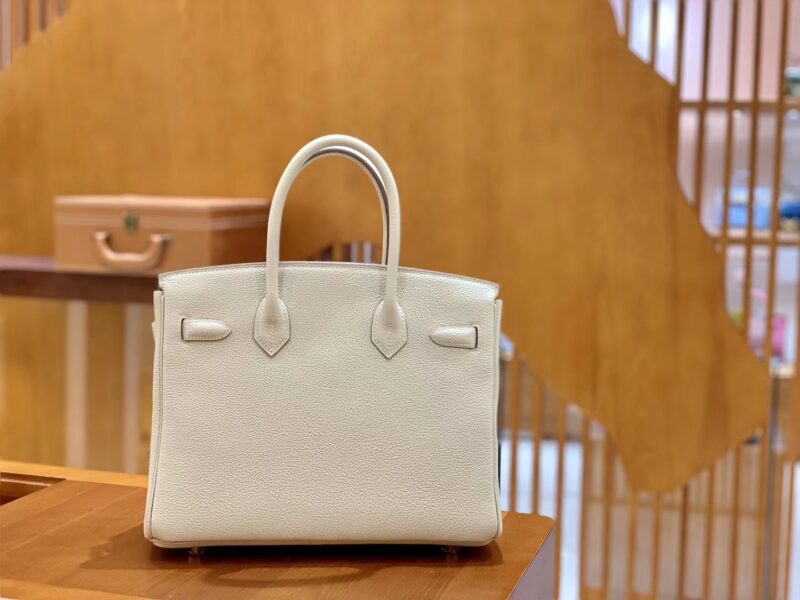 爱马仕 Birkin 30cm 奶昔白 银扣 德国进口togo 牛皮 全手工缝制 - Image 5