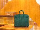 爱马仕 Birkin 25cm 缇香绿拼墨绿 鸵鸟皮 全手工缝制