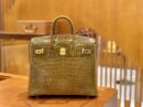 爱马仕 Birkin 铂金包 芥末黄 一级皮 尼罗鳄鱼皮 臻品级别 金扣 25cm