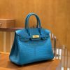 爱马仕 Birkin 30cm 伊滋密迩蓝 金扣 尼罗 雾面 两点 鳄鱼皮 全手工