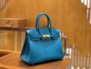 爱马仕 Birkin 30cm 伊滋密迩蓝 金扣 尼罗 雾面 两点 鳄鱼皮 全手工
