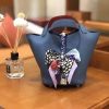 爱马仕 Picotin 菜篮包 TC玛瑙蓝内拼swift红 银扣 18cm