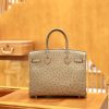 爱马仕 Birkin 30cm 大象灰 金扣 鸵鸟皮 全手工缝制 现货