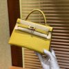 爱马仕 Mini Kelly 迷你凯莉 柠檬黄 一级美洲鳄鱼皮 全手工缝制 臻品级别 金扣 19cm 2代