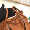 爱马仕 Lindy 琳迪包 焦糖棕 Togo牛皮 进口原料 全手工缝制 银扣 26cm
