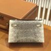 爱马仕 Mini kelly 22cm 原色 仿蜥蜴皮 银扣 原版蜜蜡线 顶级手缝