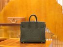 爱马仕 Birkin 25cm 松柏绿 南非KK鸵鸟皮 金扣 原版蜜蜡线 顶级手缝 现货