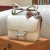 爱马仕 康斯坦 Constance 空姐包 奶昔白 德国进口牛皮 全手工缝制 银扣 24cm