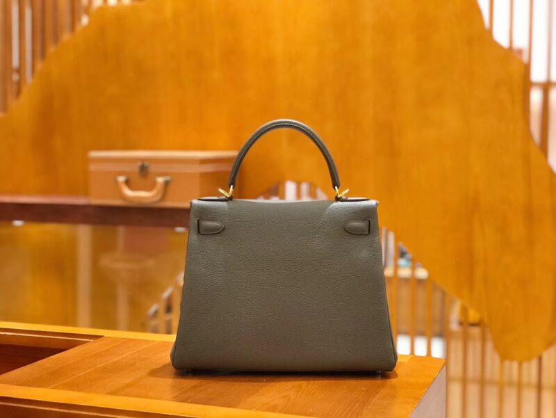 爱马仕 Kelly 28cm togo 牛皮 锡器灰 金扣 全手工缝制 现货 - Image 3