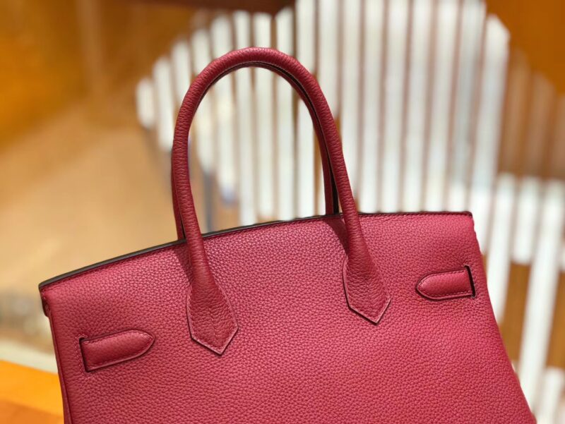 爱马仕 Birkin 30cm 石榴红 Togo小牛皮 金扣 原版蜜蜡线 顶级手工缝制 - Image 5