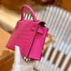 爱马仕 新增现货 迷你凯莉 2代 19cm 美洲鳄鱼 E5糖果粉