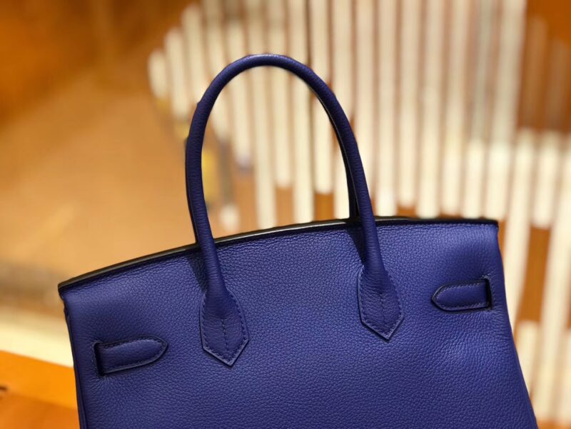 爱马仕 Birkin 30cm 琉璃蓝 Togo小牛皮 金扣 原版蜜蜡线 顶级手工缝制 - Image 5