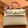 爱马仕 Mini kelly 斑鸠灰 掌纹小牛皮 全手工缝制 臻品级别 19cm 金扣 现货