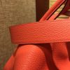 爱马仕 Lindy琳迪包 火焰橙 德国进口togo牛皮 全手工缝制 银扣 30cm