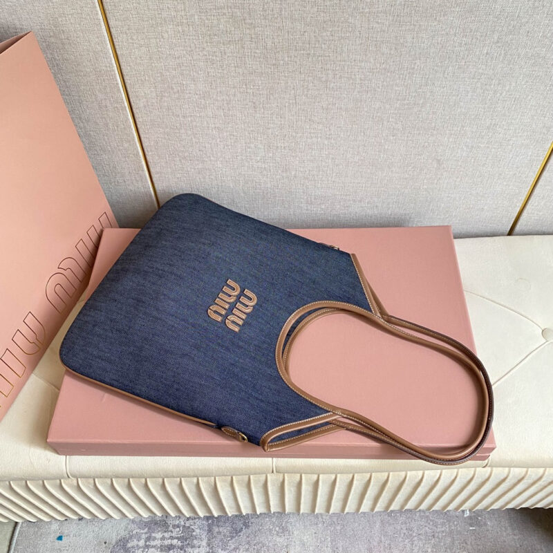 miumiu缪缪*IVY系列5BG231限定款Tote包牛仔布免检版 - Image 7
