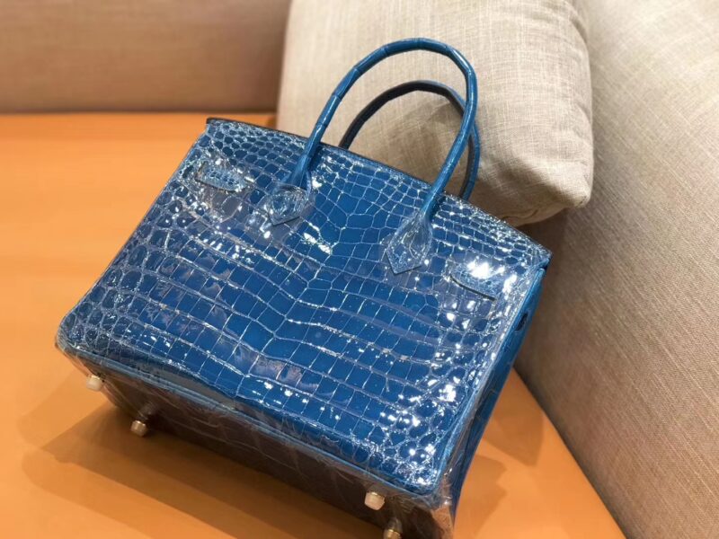 爱马仕 新增现货 birkin 铂金包 电光蓝 一级鳄鱼皮 金扣 30cm - Image 9