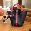 爱马仕 Picotin 菜篮包 Swift红拼TC大牛黑 银扣 18cm