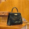 爱马仕 Kelly 28cm 经典黑 一级尼罗鳄 金扣 原版蜜蜡线 顶级手工