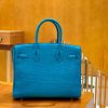 爱马仕 Birkin 30cm 伊滋密迩蓝 金扣 尼罗 雾面 两点 鳄鱼皮 全手工