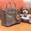 爱马仕 Birkin 25cm 斑鸠灰 一级尼罗鳄 银扣 原版蜜蜡线 顶级手工