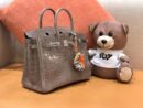 爱马仕 Birkin 25cm 斑鸠灰 一级尼罗鳄 银扣 原版蜜蜡线 顶级手工