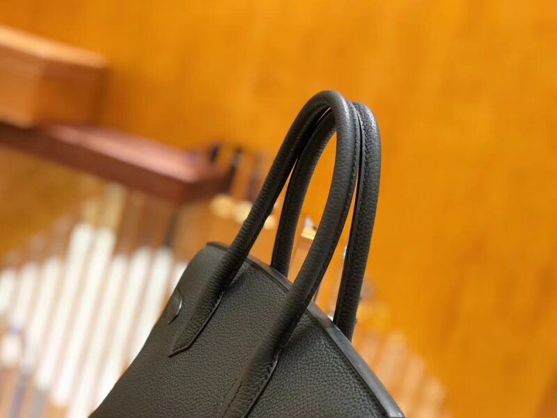 爱马仕 Birkin 30cm 经典黑 Togo小牛皮 银扣 原版蜜蜡线 顶级手工缝制 - Image 6