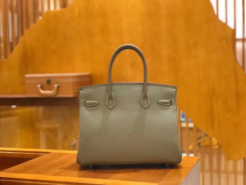 爱马仕 Birkin 30cm 斑鸠灰 Epsom掌纹小牛皮 金扣 原版蜜蜡线 顶级手工缝制 - Image 2