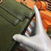 Hermes Kelly 28CM 橄榄绿 仿蜥蜴皮 全手工缝制 手提包