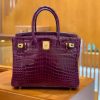 爱马仕 Birkin 30cm 葡萄紫 金扣 一级皮 尼罗鳄鱼皮 臻品级别