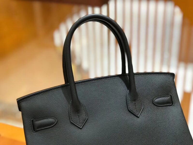爱马仕 Birkin 30cm 经典黑 Epsom掌纹小牛皮 银扣 原版蜜蜡线 顶级手工缝制 - Image 5