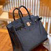 爱马仕 Birkin 25cm Togo皮 午夜蓝 玫瑰金 原版蜜蜡线 全手工缝制