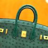 爱马仕 Birkin 25cm 缇香绿拼墨绿 鸵鸟皮 全手工缝制