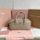 miumiu缪缪*5BB148保龄球包袋灰褐色免检版