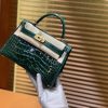爱马仕 迷你2代 19cm 祖母绿 一级美洲 鳄鱼皮 顶级手工 金扣