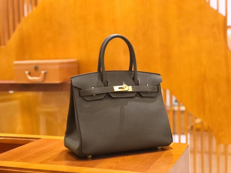 爱马仕 Birkin 30cm 咖啡色 Togo小牛皮 金扣 原版蜜蜡线 顶级手工缝制 - Image 2