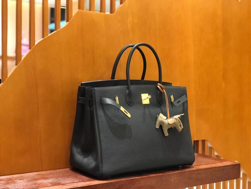 爱马仕 Birkin 铂金包 经典黑 小牛皮 银扣 40cm 男士首选 - Image 2