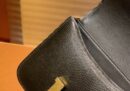 爱马仕 Constance 18cm 经典黑 仿蜥蜴皮 顶级手缝工艺 金扣