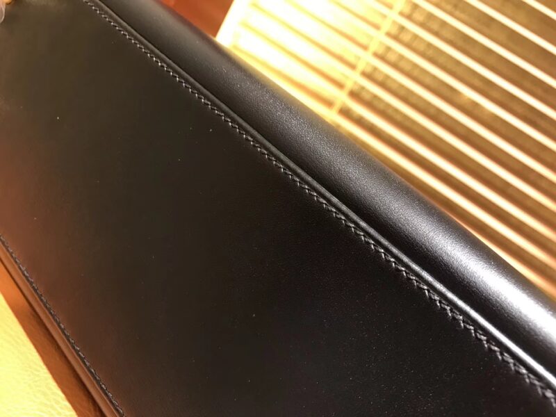 爱马仕 Kelly 25 28(凯莉包)黑色 德国进口 box牛皮 原版蜜蜡线 全手工缝制 - Image 2