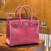 0ad66aa758541b6.jpg 爱马仕 Birkin 30cm 玉兰粉 银扣 一级皮 尼罗鳄鱼皮 臻品级别