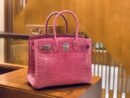 爱马仕 Birkin 30cm 玉兰粉 银扣 一级皮 尼罗鳄鱼皮 臻品级别