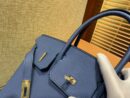 爱马仕 Birkin铂金包 玛瑙蓝 德国进口小牛皮 顶级品质全手工缝制 金扣 30cm