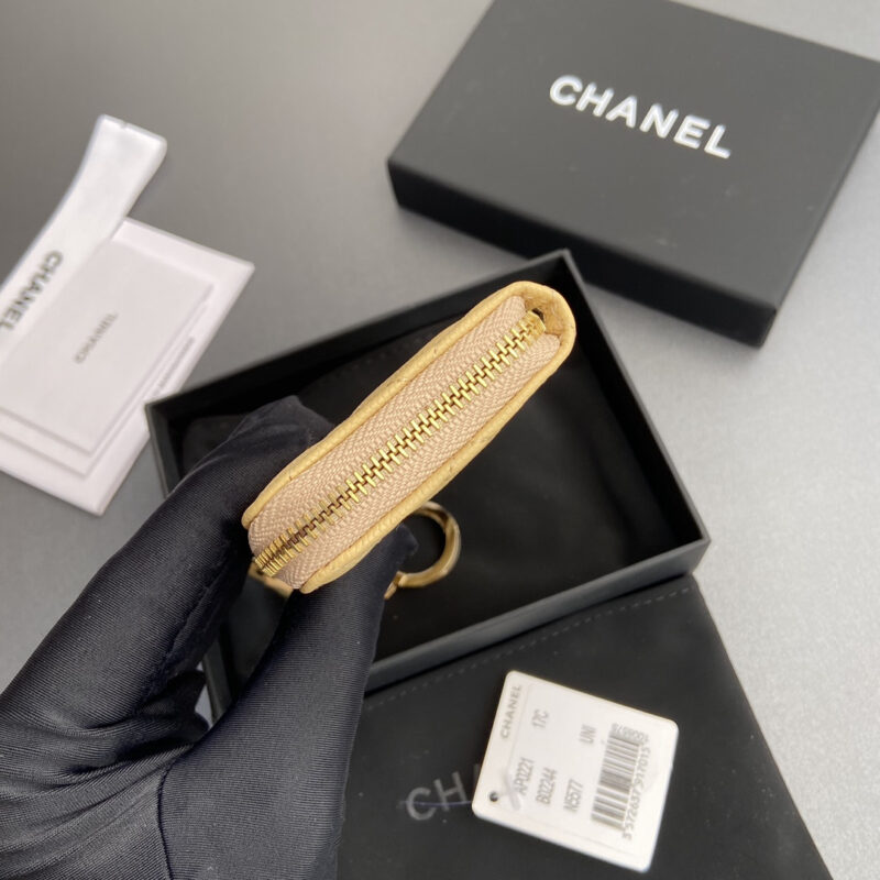 Chanel AP0223零钱包黄色鱼子酱金扣免检版 - Image 7