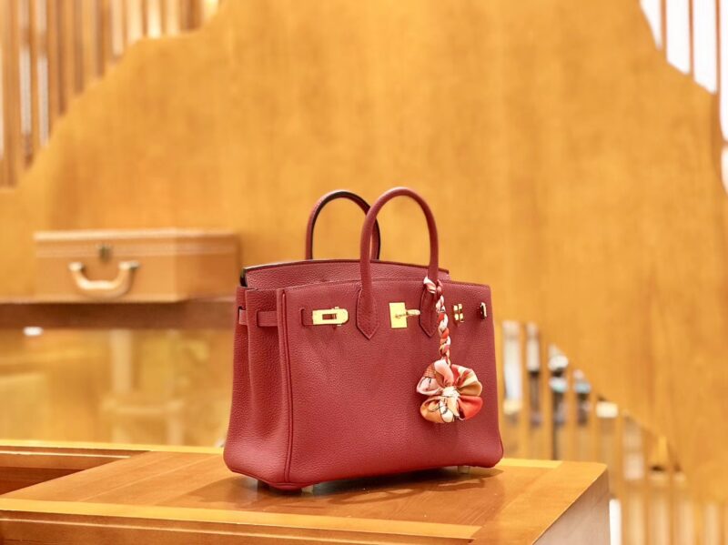 爱马仕 Birkin 25cm 石榴红 Togo小牛皮 金扣 全手工缝制 - Image 2