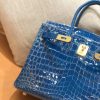 爱马仕 新增现货 birkin 铂金包 电光蓝 一级鳄鱼皮 金扣 30cm