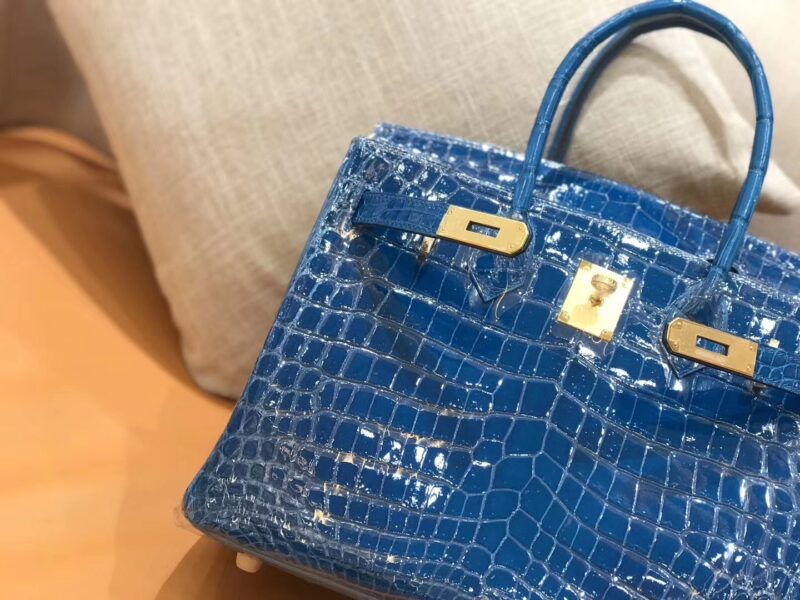 爱马仕 新增现货 birkin 铂金包 电光蓝 一级鳄鱼皮 金扣 30cm - Image 6