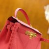 爱马仕 Kelly 28cm 唇膏粉 Togo小牛皮 金扣 原版蜜蜡线 顶级手工缝制