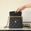 Chanel 24S系列AS4472黑色球纹牛皮单肩包免检版